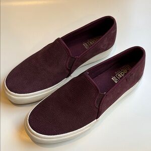 Keds Burgundy Women's Double Decker Suede New Sneaker Loafers size 5.5/6